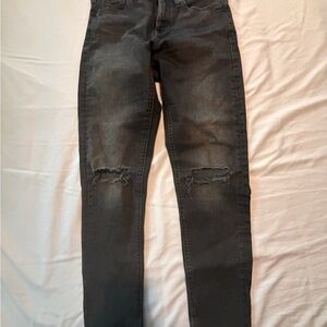 Banana Republic Women's Black Skinny Jeans with Knee Rips